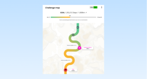 A step challenge map with goal